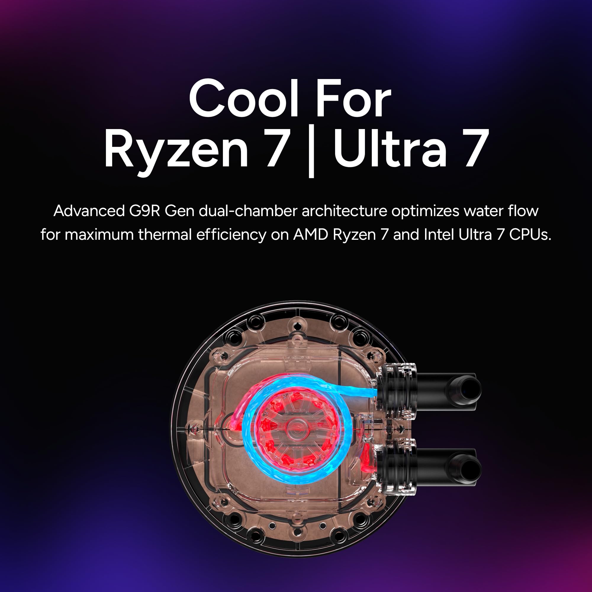 Cooler Master Enfriador líquido de CPU 240 Core II AIO, R9|U7|i7, bomba G9R de doble cámara, espejo infinito aRGB, tubo de 400 mm, radiador de 240 mm, ventilador PWM de 120 mm, AMD Ryzen AM5|4,