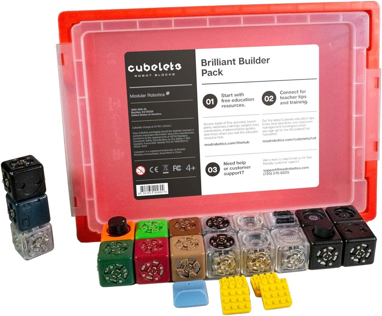 Modular Robotics Cubelets Robot Blocks - Brilliant Builder Pack - STEM Education & Coding Robot, Free Lesson Plans, Ages 4+