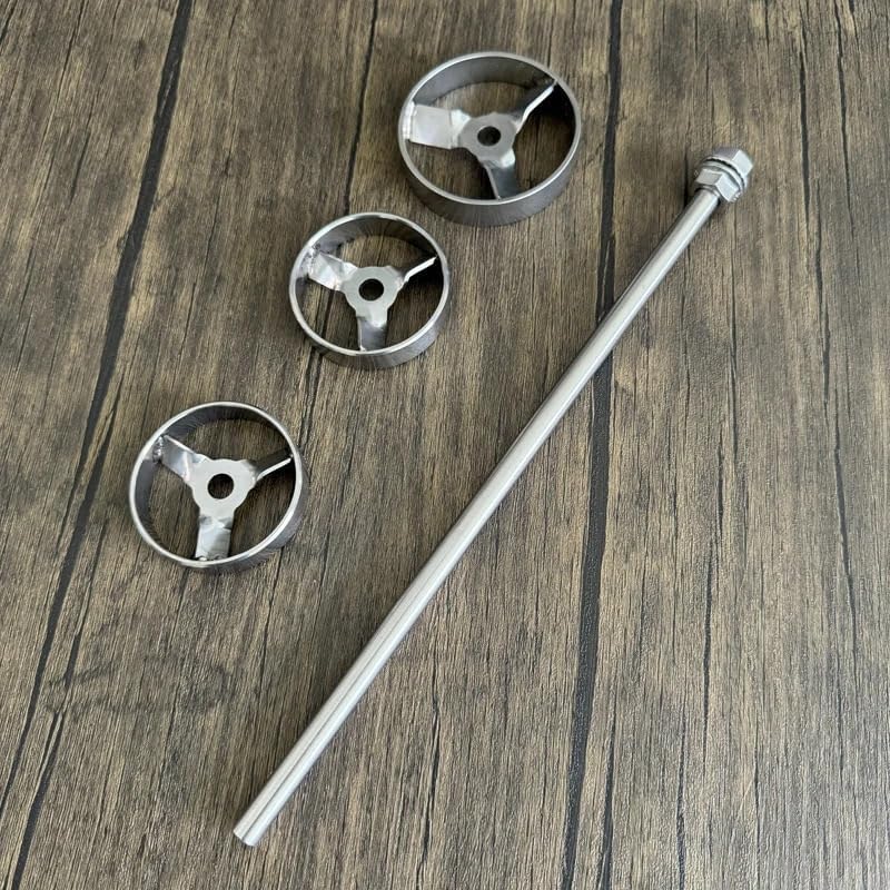 304 Stainless Steel Circular Rotor Blade & Dispersing Stirring Rod - 50mm, 60mm, 80mm, 100mm Options - Ideal for Mixing, Blending, and Laboratory Use (8x250mm Rod)