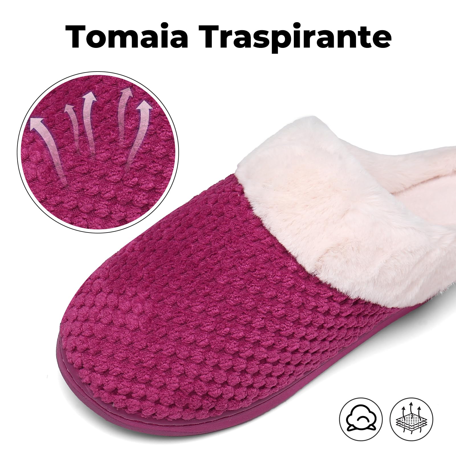 Mishansha Pantofole Donna Uomo Memory Foam in Caldo Cotone Scarpe da Casa