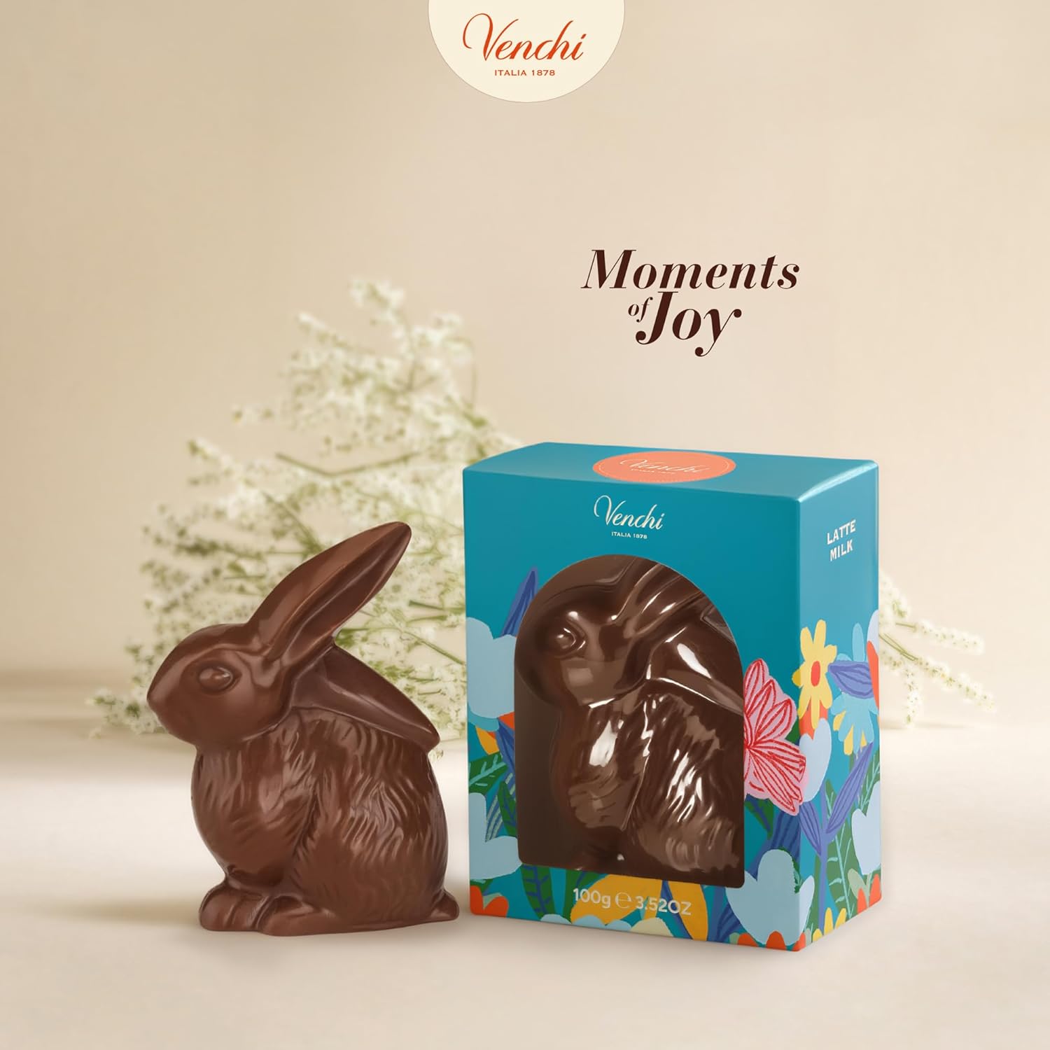 Venchi - Milk Chocolate Bunny, 3.52 Oz, Gluten Free, Venchi Spring Collection, Gift Idea