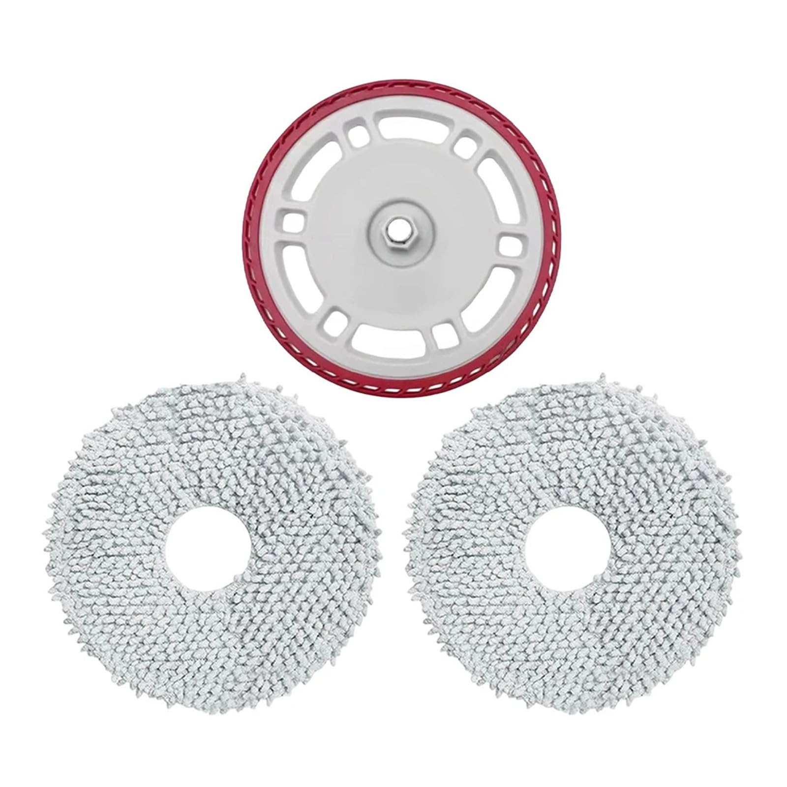 Shiketong Replacement Mop Holder And Mop Pads,Compatible For Ecovacs,Compatible For Deebot,T30C For Omni T50 Pro For Omni N30 Pro Robotic Vacuum Cleaner Part(Red)