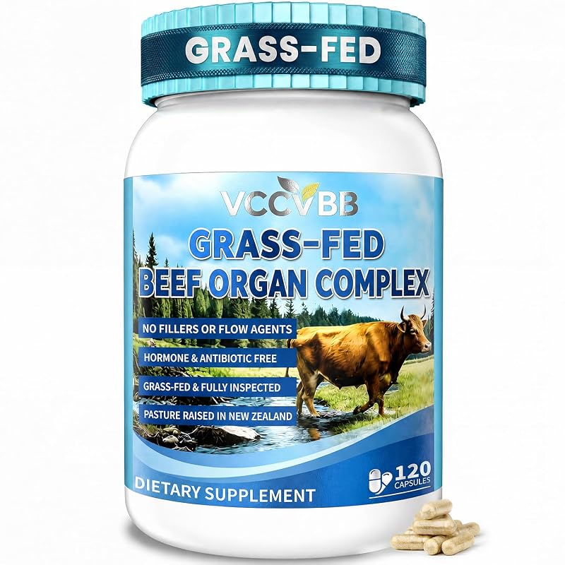 VCCVBB – Suplemento de órgãos bovinos com fígado, coração, rim e tecido uterino, 120 cápsulas