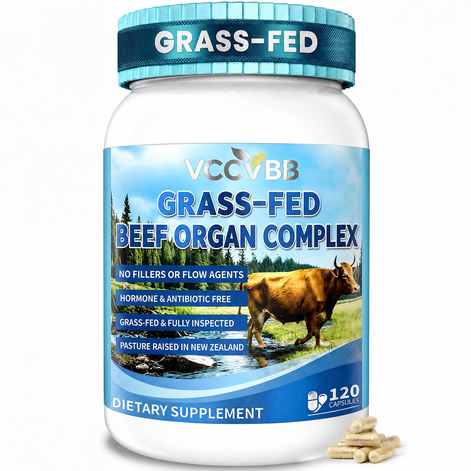 Beef Organ Supplements for Women, Grass-Fed Pasture-Raised, 120 Capsules
