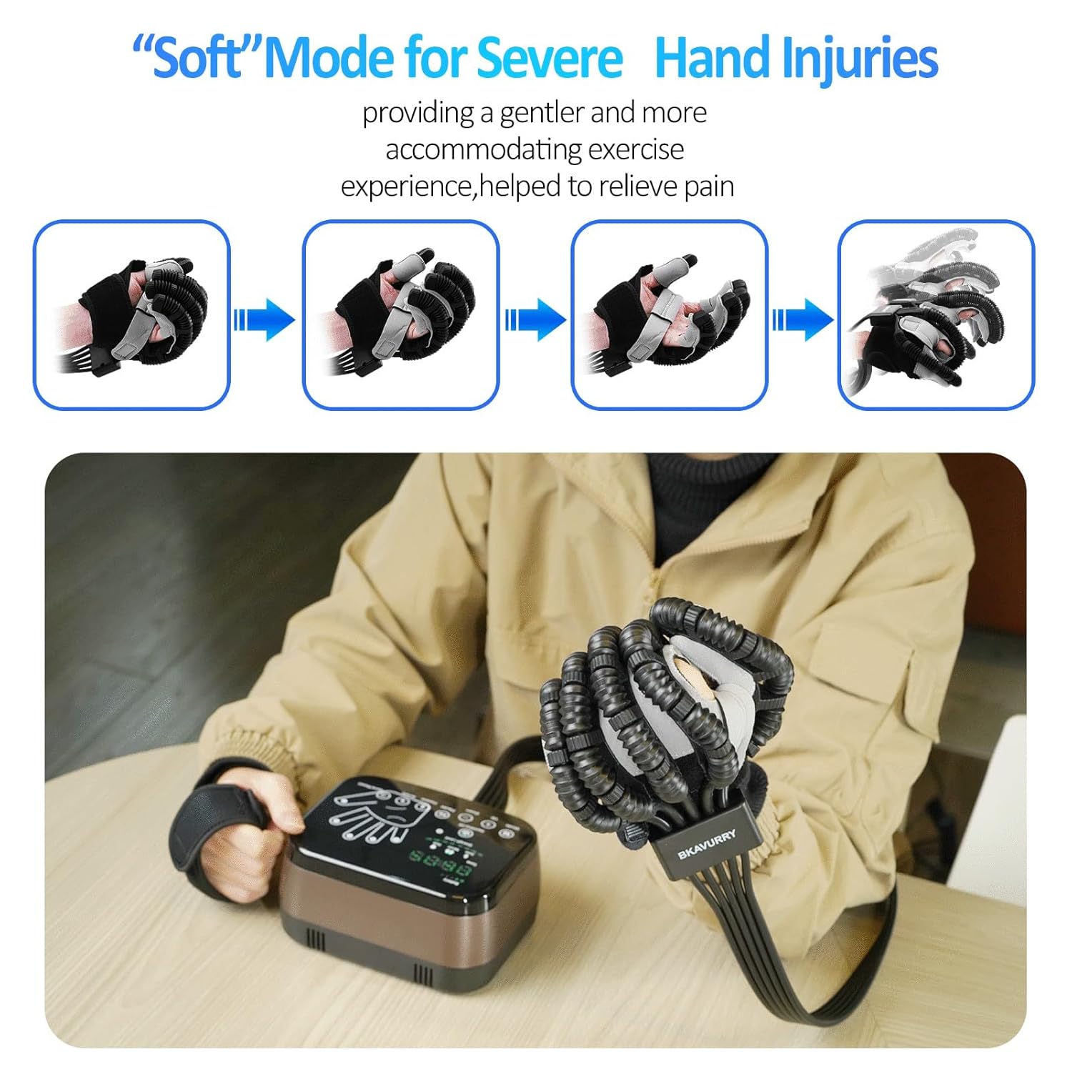 Rehabilitation Robot Gloves Upgrade, Memory Function Left Right Hand Stroke Recovery Equipment, Finger Exerciser Therapy Equipment for Dysfunction Paralysis Arthritis