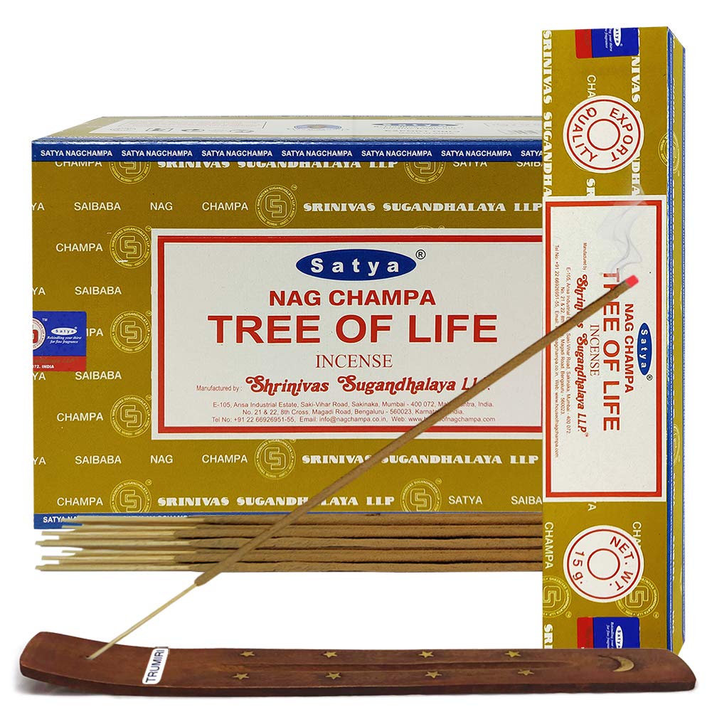 Trumiri Tree Of Life Incense Sticks And Incense Stick Holder Bundle Insence Insense Satya Size 1