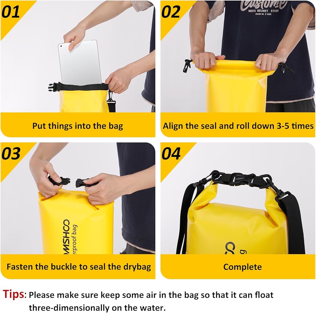 InnovaGoods® Bolsa Estanca, Bolsa Impermeable 10L, Mochila Impermeable Resistente Y Muy Ligera, Bolsa Deporte Ideal Para Kayak, Paddle Surf, Rafting, Camping, Senderismo, Ciclismo, Esquí, Playa