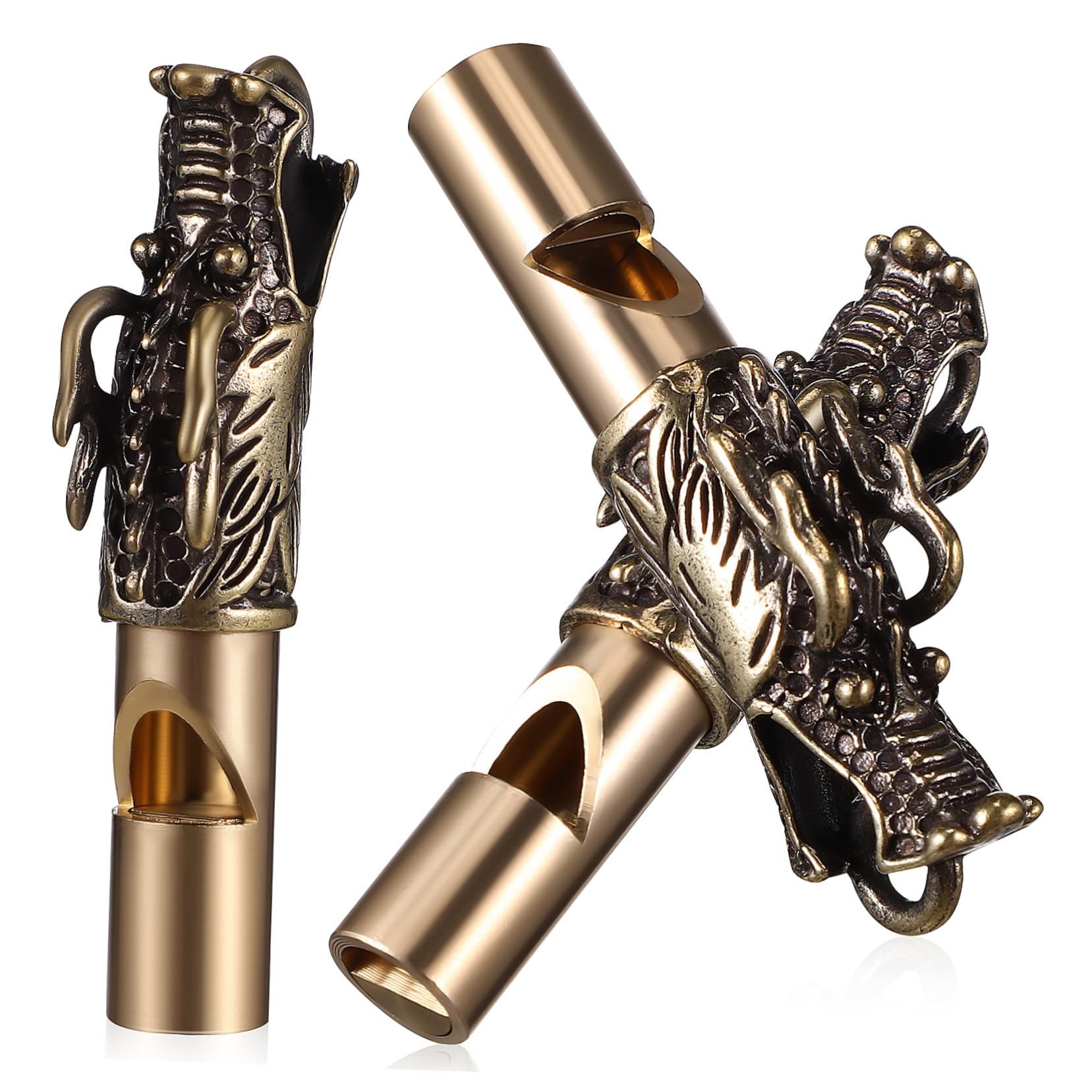 COHEALI 3Pcs Vintage Dragon Head Whistles Loud Survival Whistle for Camping Hiking Self Emergency Situations Durable Construction with Retro Charm