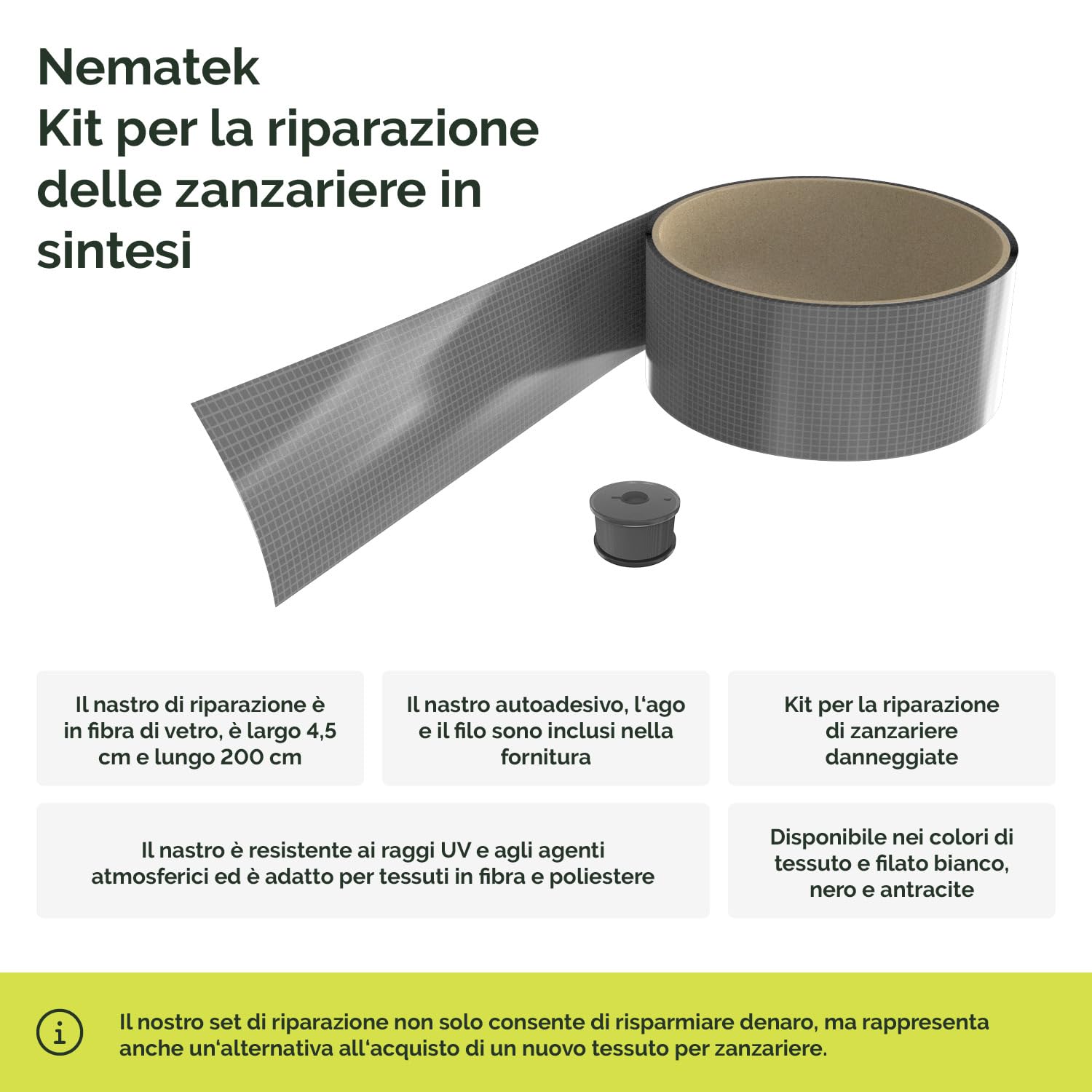 Nastro Ripara Zanzariere - 15 Pezzi Per Fori E Strappi Nelle Reti - Foto 10