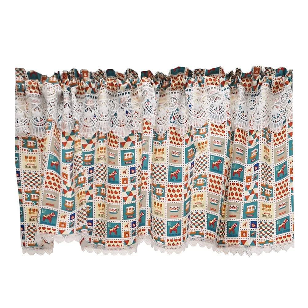 Demi-rideaux au crochet en dentelle de calendrier au design bohème 140x180cm