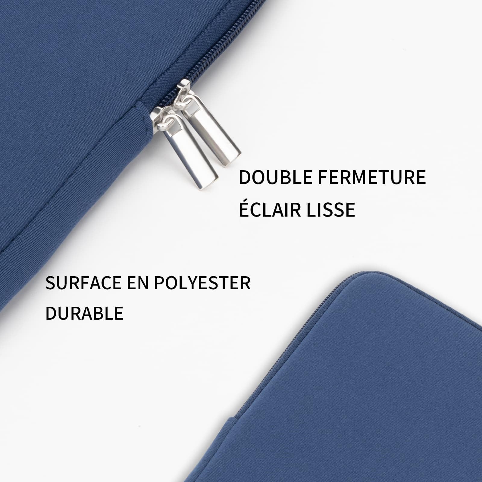RAINYEAR Housse 15,6 Pouces Ordinateur Portable de Protection Sacoche Laptop Sleeve avec Accessoires Pochette Compatible pour 15,6 Pouces Notebook Computer Ultrabook Chromebook(Bleu Marin)