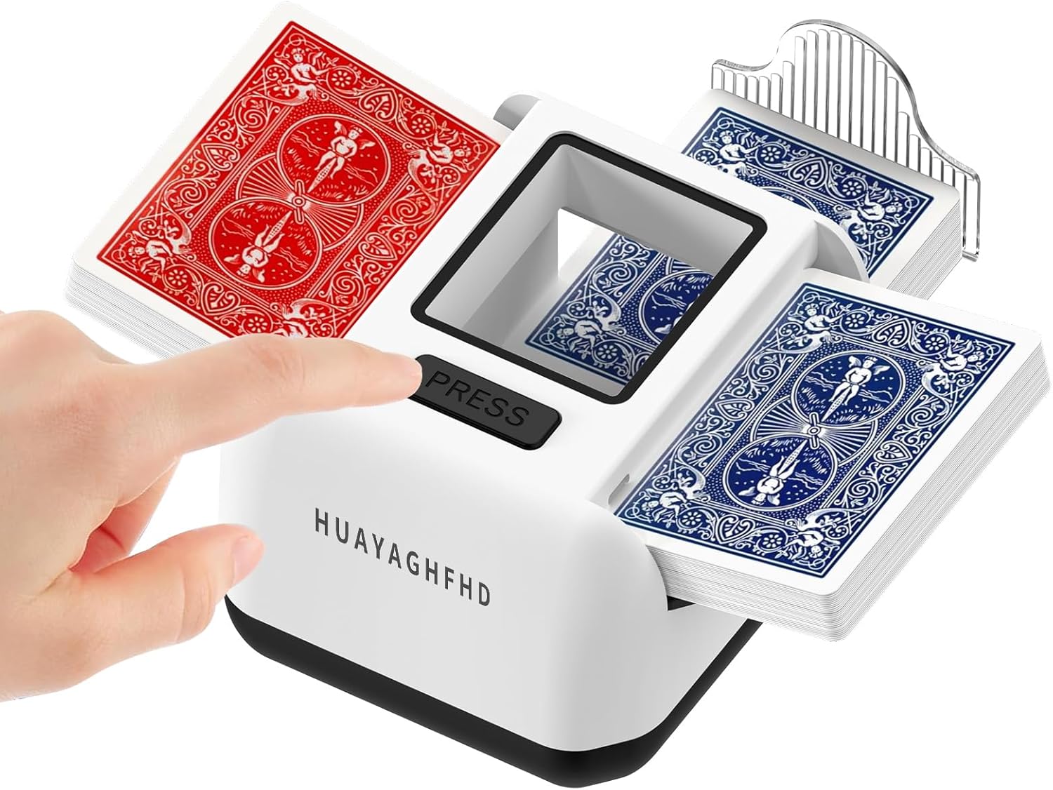 Automatic Card Shuffler|1-2 Deck Electric Card Shuffle Machine|Portable Rechargeable (2000mah)|for Poker, Uno, Blackjack, Skip-Bo, Phase 10 More Playing Shuffler for Home Game,Travel