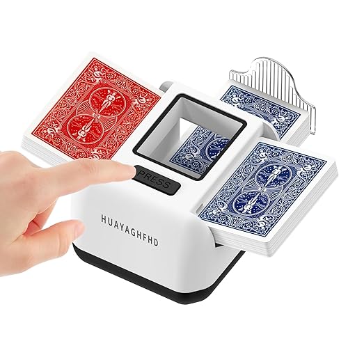 HUAYAGHFHD Automatic Card Shuffler|1-2 Deck Electric Card Shuffle Machine|Portable Rechargeable