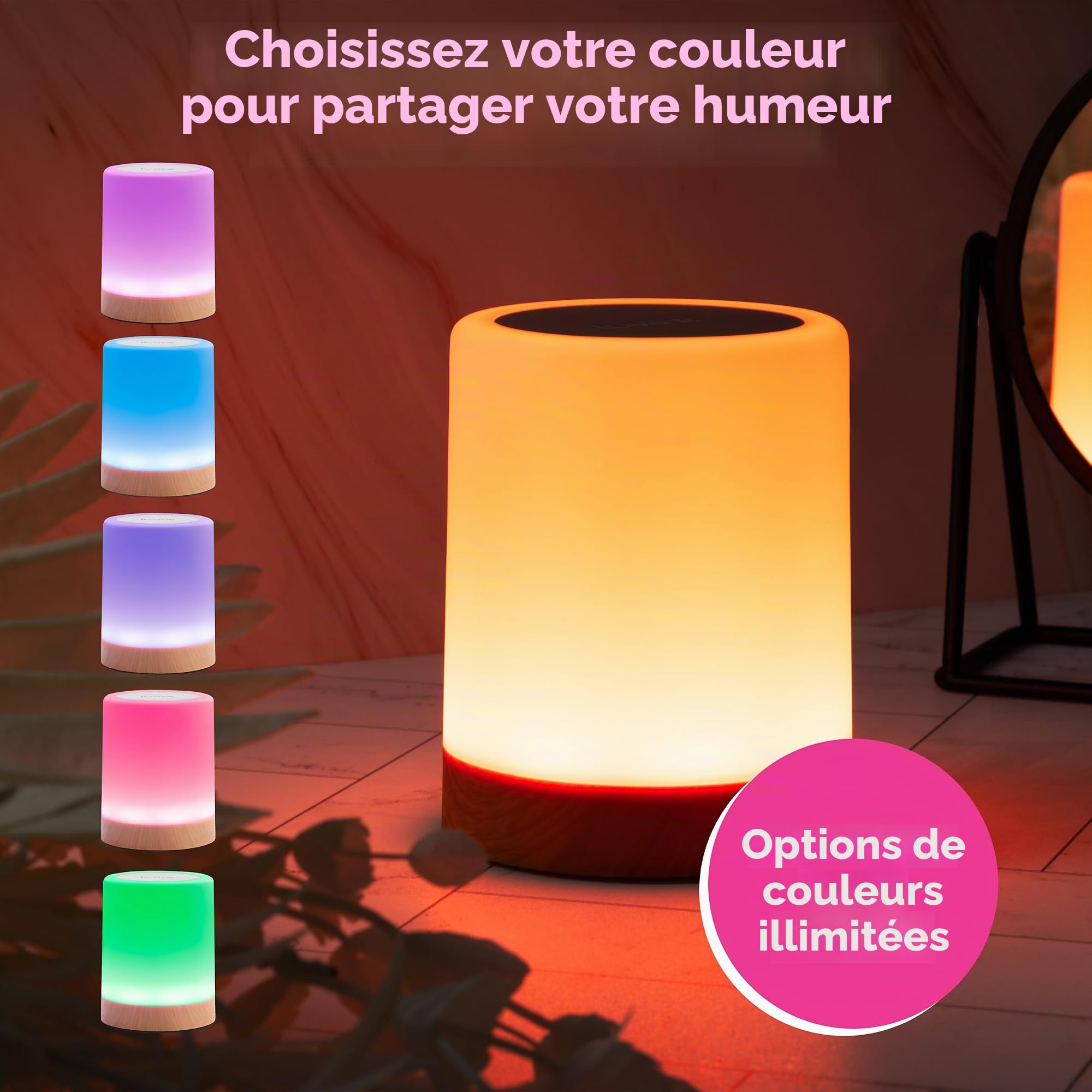 LuvLink Lampe d'amitié v2.0 - Lampes tactiles WiFi pour longue distance - Restez connectés partout - Configuration facile - Pas d'abonnement