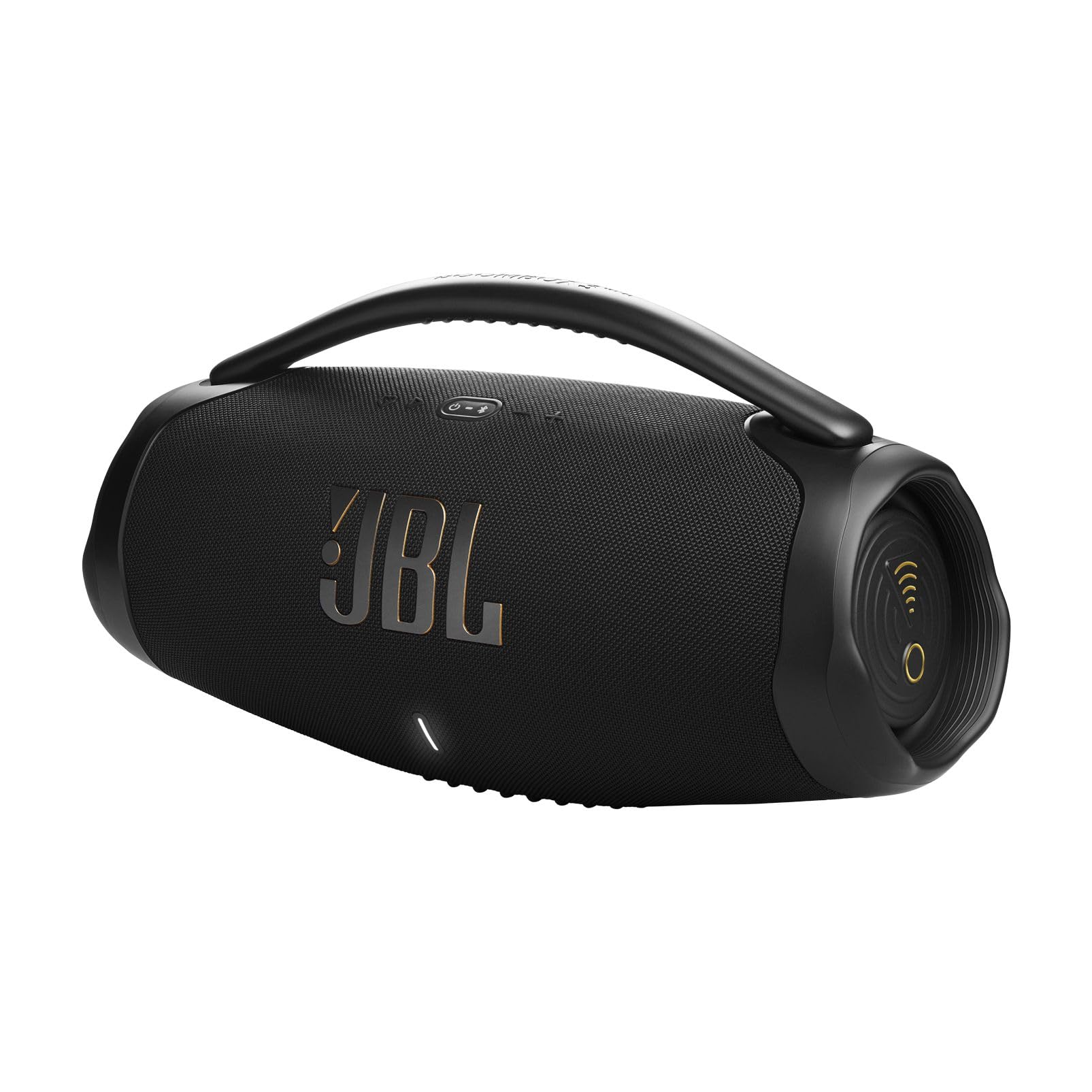 JBL Boombox 3 Wi-Fi Speaker Wireless, Cassa Altoparlante Portatile con Bassi Profondi, Bluetooth e Wi-Fi Integrato, Impermeabile IP67, App JBL One, 3D Dolby Atmos, fino a 24 Ore di Autonomia, Nero
