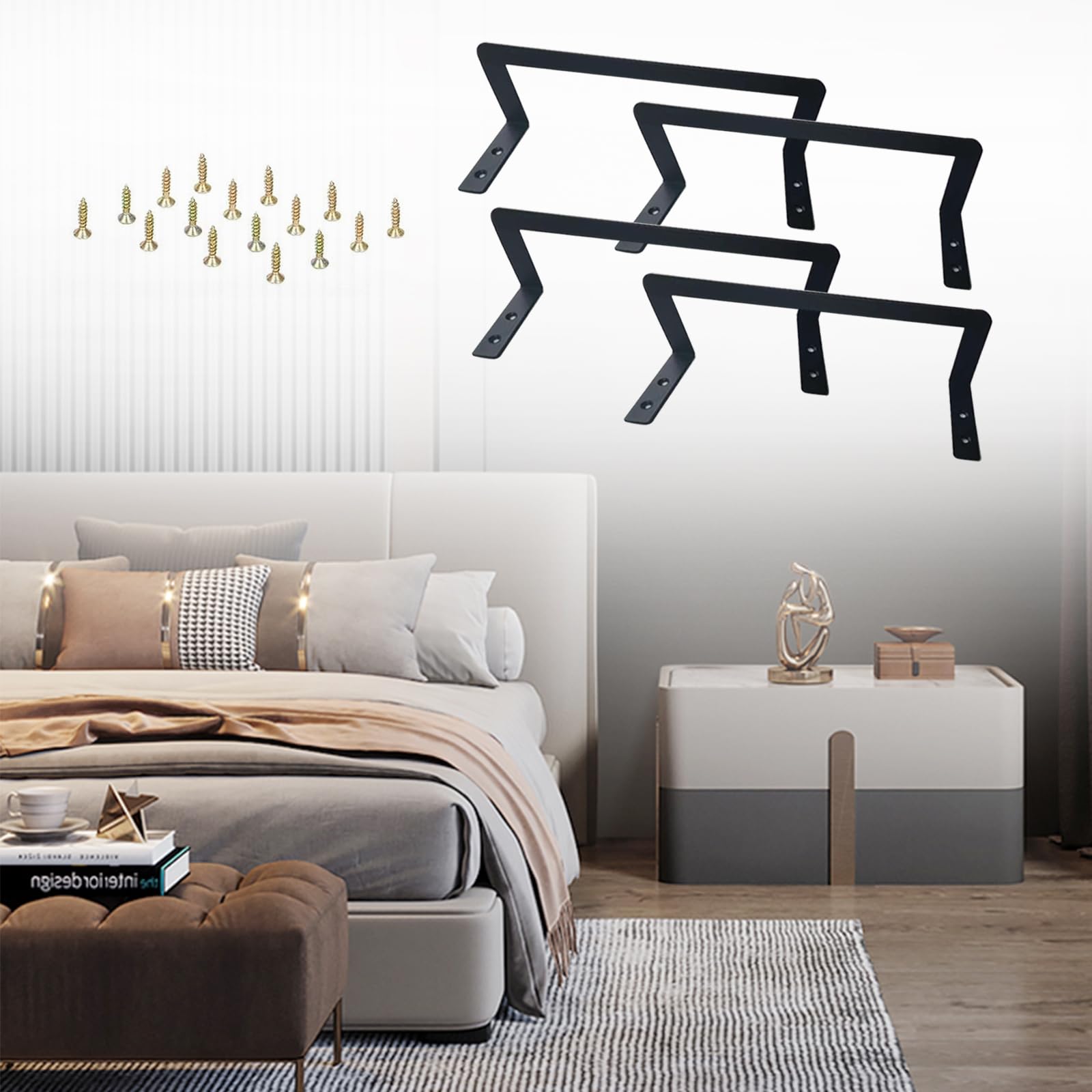Aisny Soporte De Colchón, Deflector De Colchón, 4 Piezas Pinzas De Colchón Antideslizantes para Cabecera O Pie, Soporte De Colchón Antideslizante para Estructura De Cama,bed tool