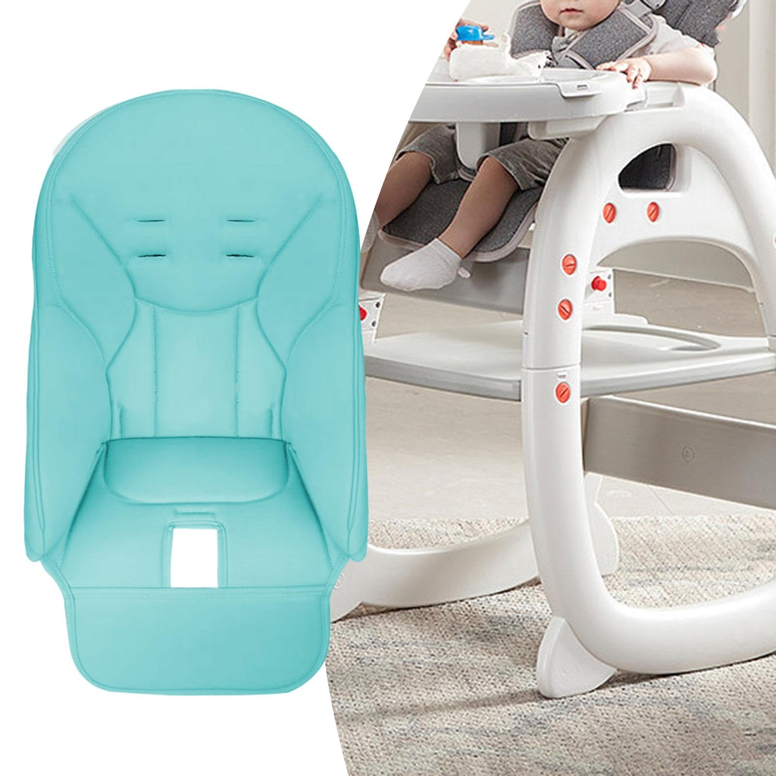 Copertura Sedia Alta Cuscino Booster Imbottito Bambino Copri Sedia Morbido in Pelle Pu Idrorepellente Facile da Pulire Antimacchia Leggero Adatto per, Blu