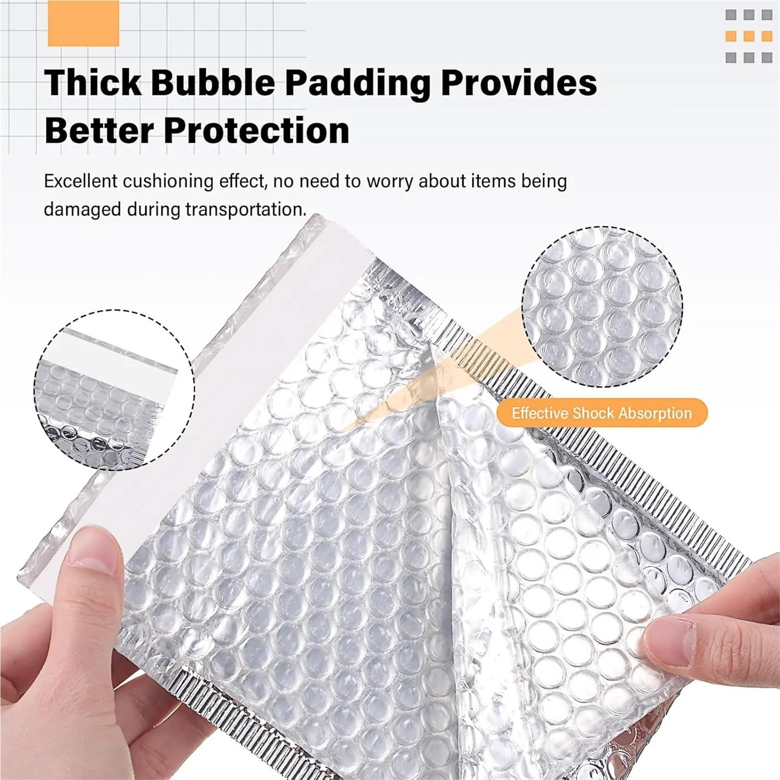 Embalaje de envío sobre burbujas plateado 50 piezas | Suministros Bolsa De Embalaje Bolsas Oficina De Correo for Pequeñas Empresas(15*20cm)