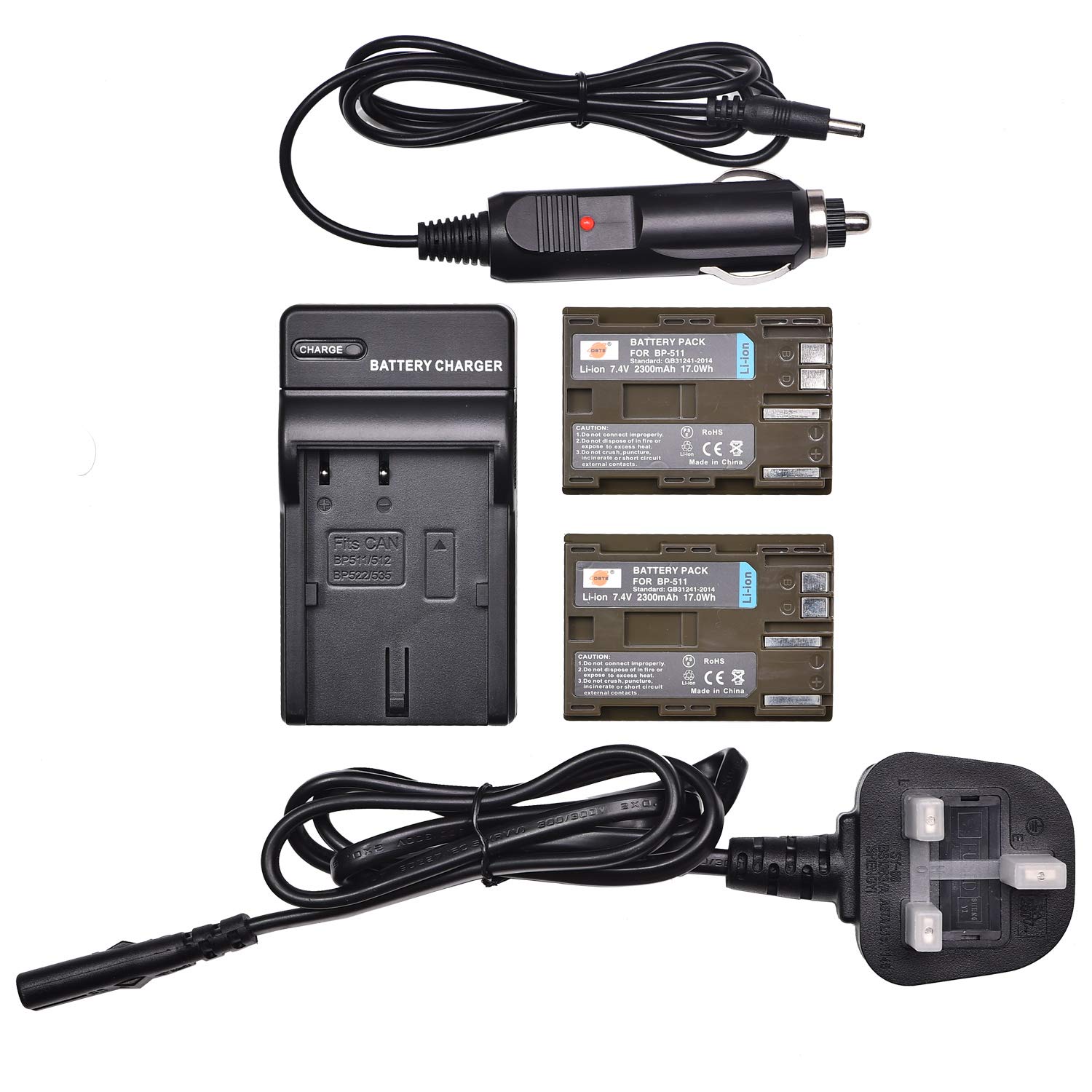 Cargador DC19U y 2 Baterías BP-511 para Cámara Canon 8