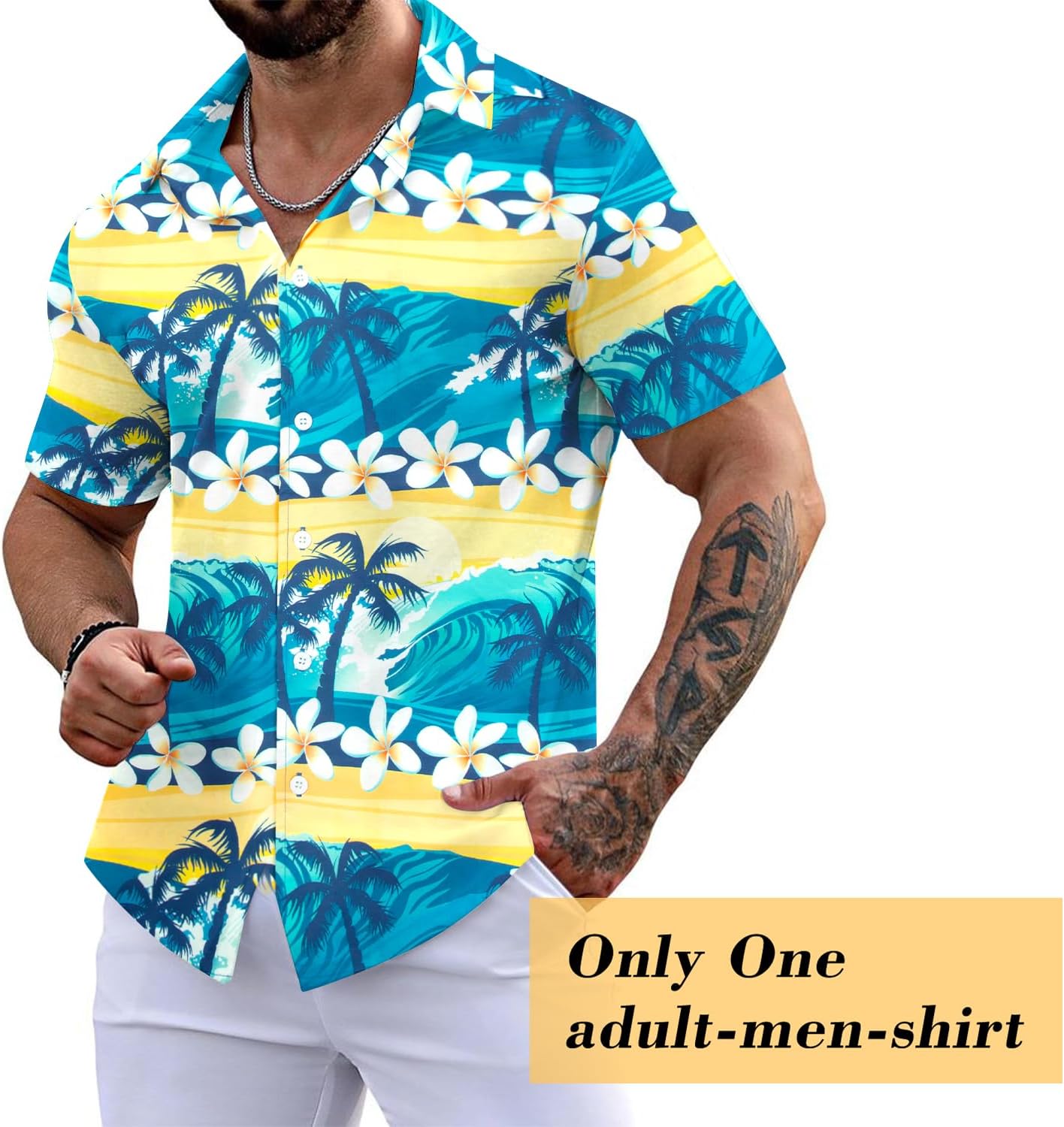 Family Hawaiian Matching Outfits Mommy Dad and Me Beach Shirt Tropical Flower Short Sleeve Button Down Tops - Image 4