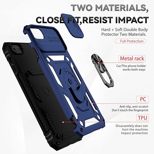 Miniatura 8 de Funda para iPhone SE (3 y 2 generación) 2022 y iPhone 876 con cubierta para lente de cámara, protector de pantalla HD, protección contra caídas de