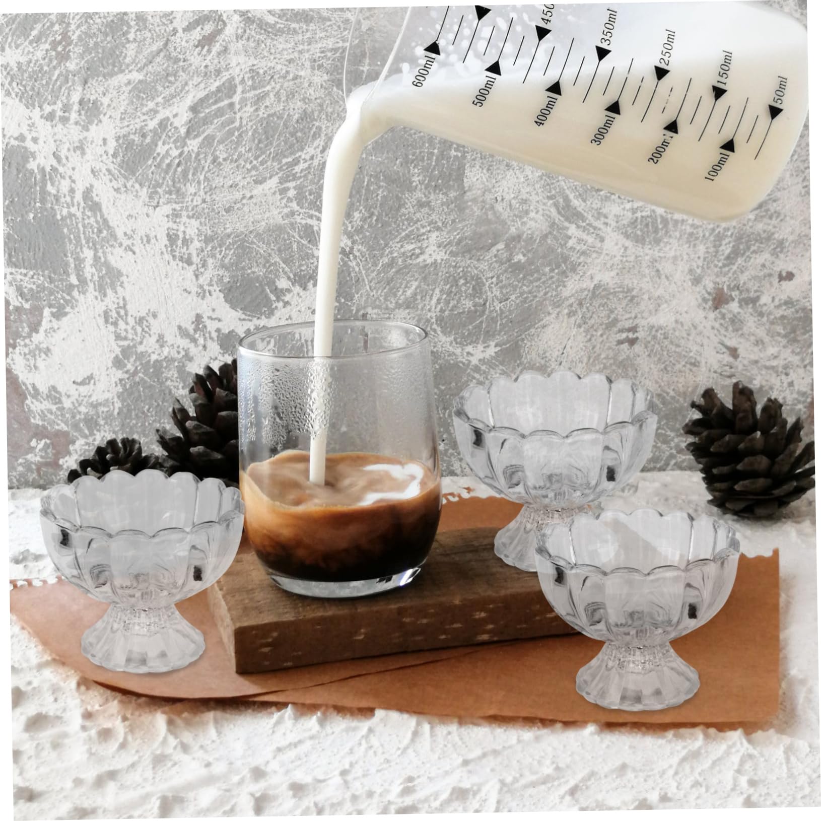 Ciieeo 5piezas Tazón de Pudín de Helado Vaso para Helado Transparente Cuencos para Postre Vaso para Bebidas Heladas para Postres y Cócteles