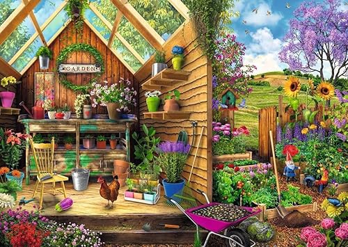 Miniatura 2 de Ravensburger - Gardener's Getaway - Rompecabezas de gran formato de 300 piezas - Sueño de jardinero brillante y vívido con gnomos y más - Enmarcable