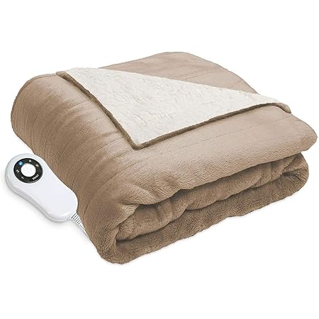 Serta Perfect Sleeper Reversible Heated Throw, 60 x 70 (Taupe)