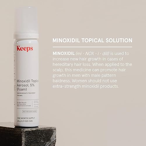 Miniatura 10 de Keeps Minoxidil - Solución tópica de crecimiento del cabello para hombres 5 tratamiento de pérdida de cabello suministro de 3 meses 3 botellas de 2