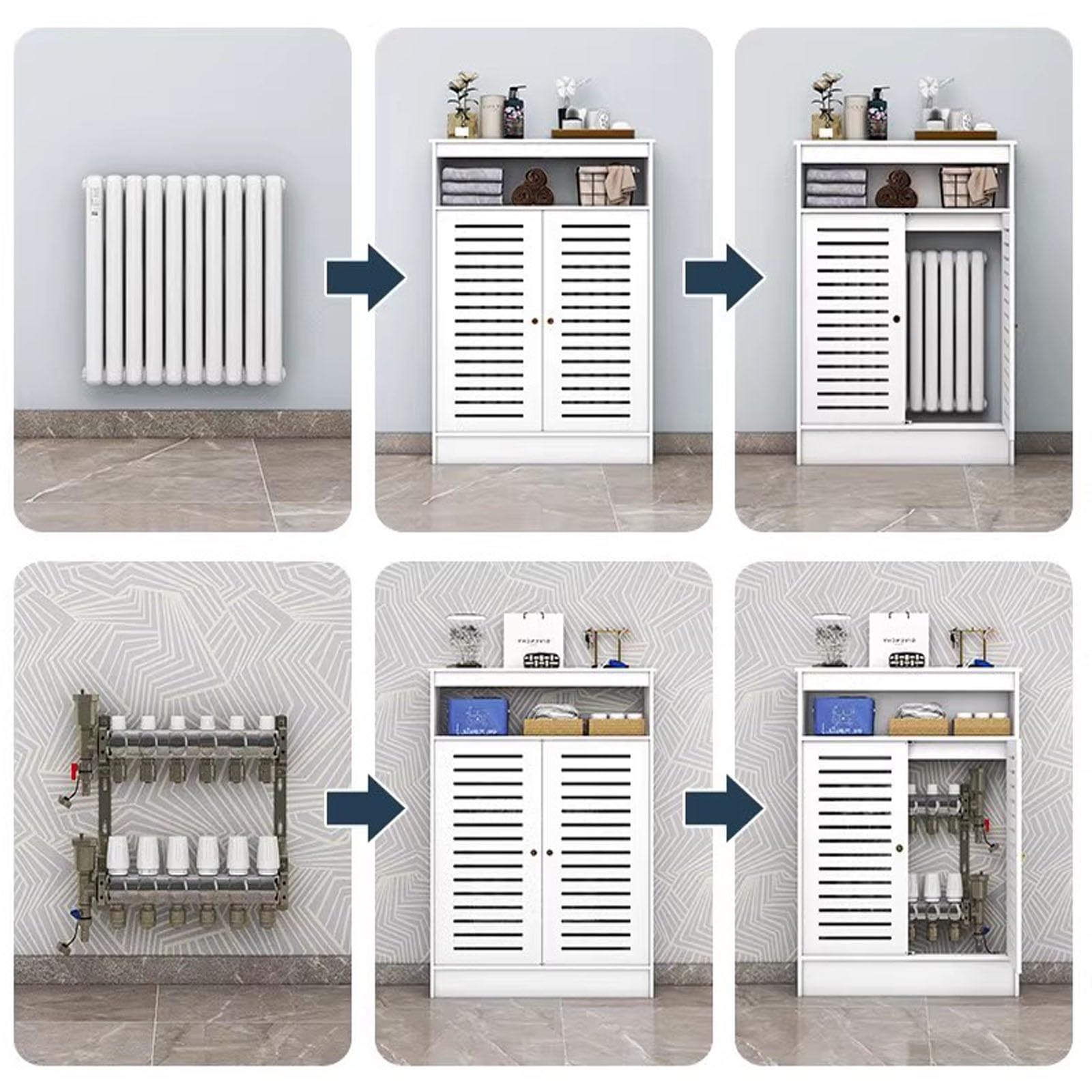 Cubierta De Radiador, Cubre Radiador De Madera, Cobertura para Radiadors con Puerta,Mueble Estante De Pared para Radiador con Cajón,Tapa Radiadores Calefaccion per Soggiorno(L50xH90xT20cm)