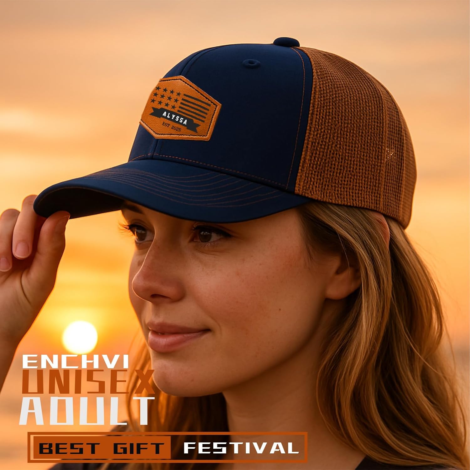 Custom Hats for Men Women Personalized Baseball Caps Leather Patch Trucker Hat for Adult Adjustable Custom Hats - Image 6