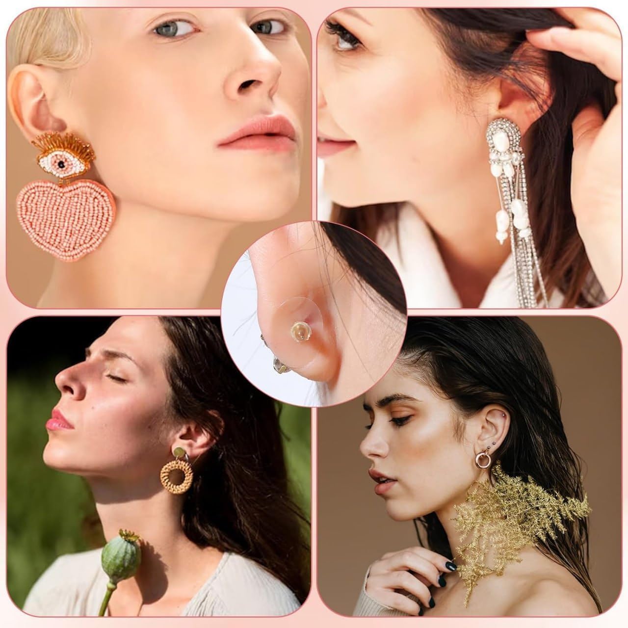 ORBITORA (100 Pcs) Premium Earlobe support patches for heavy earrings| Ear lobe support tape Ear stickers for heavy earrings & big Jhumkas 4