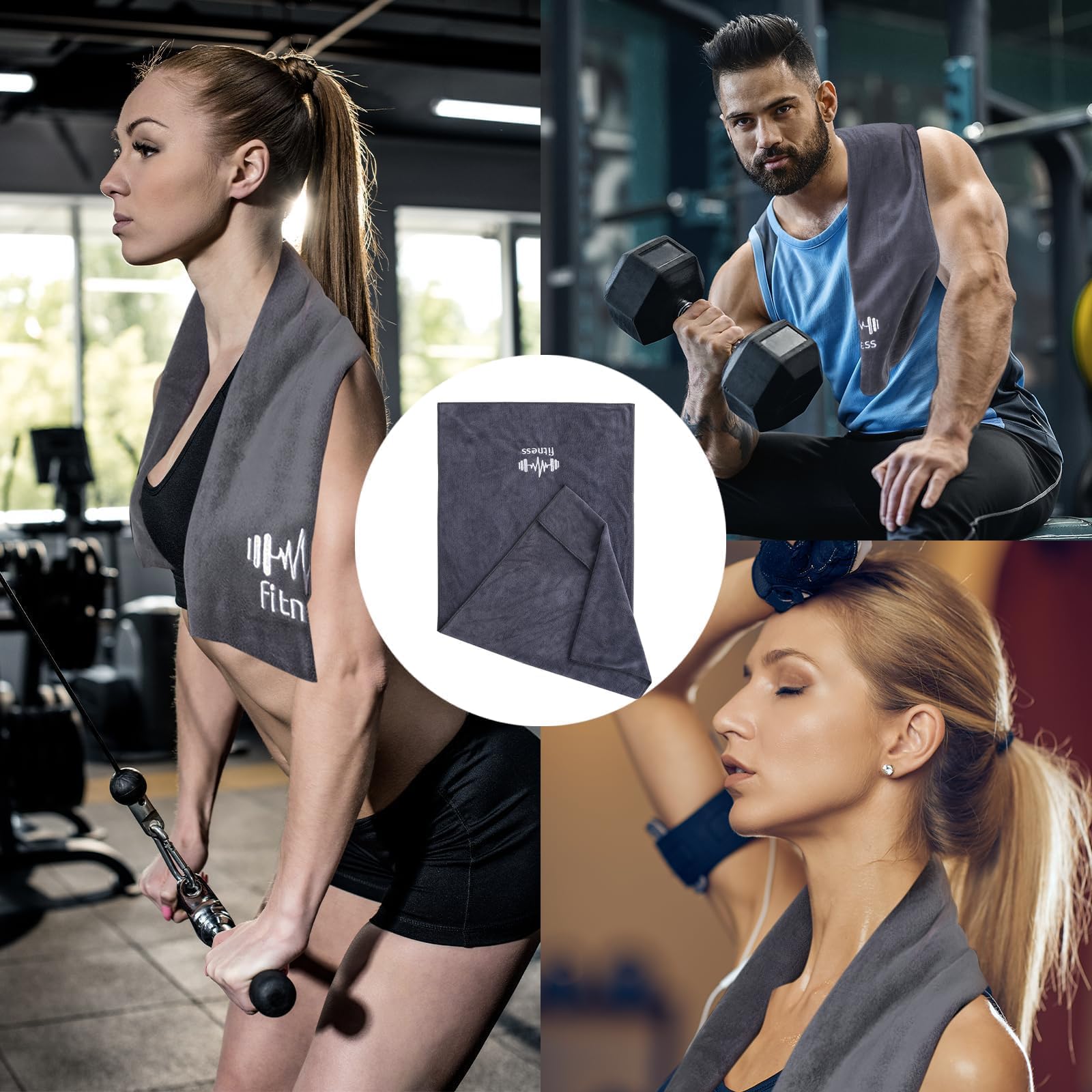 Asciugamano Palestra, Asciugamano in microfibra per Uomo e Donna, Ultra Assorbente e Antiscivolo, Asciugamano Sport Antiscivolo per Uomo e Donna, Per Esercizi Di Fitness, Yoga e Sport All'Aperto