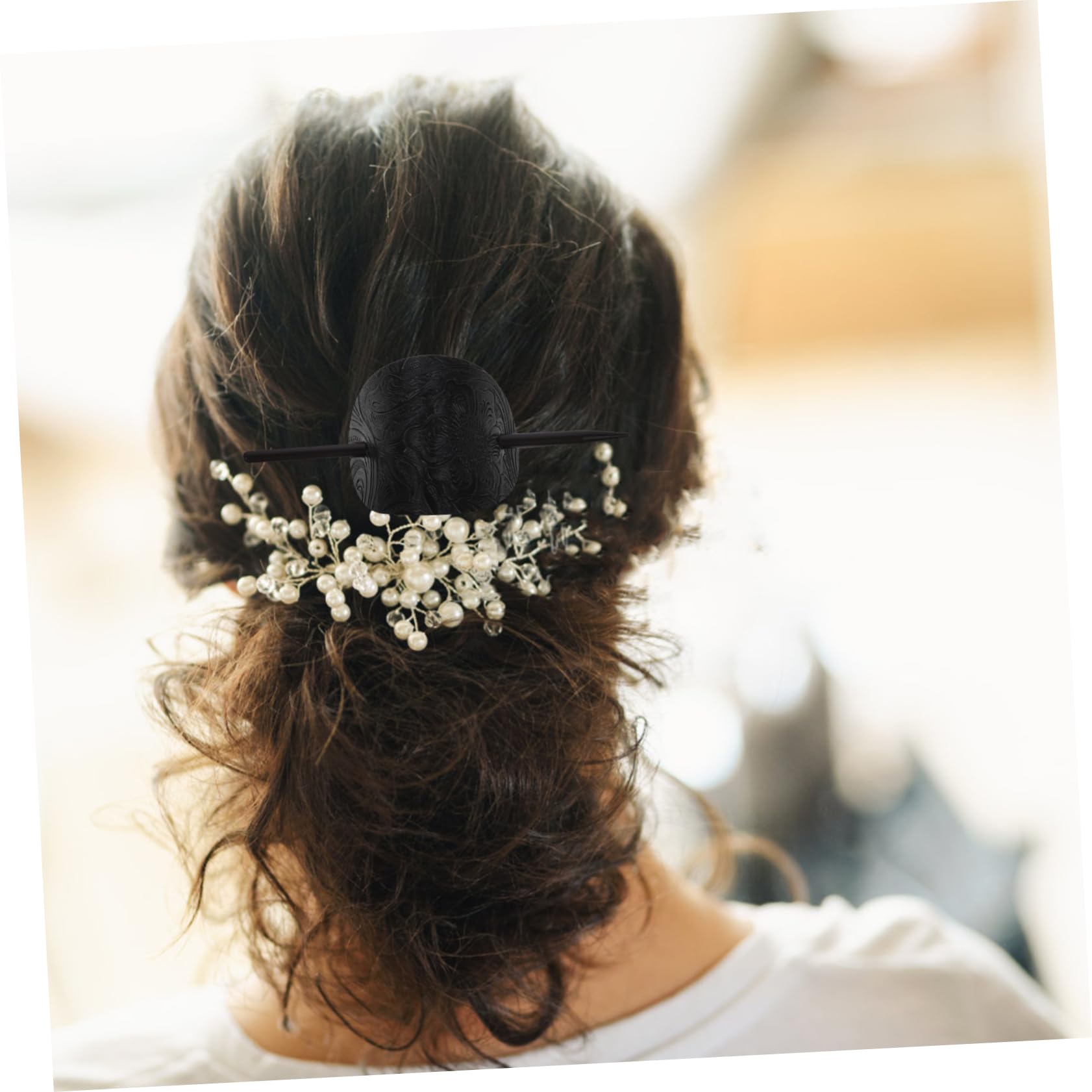MAGICLULU 5 Sets Elegante Haarspange Mit Stab Haarspange Aus Leder Haarnadel Für Pferdeschwanz Stilvolles Haar-accessoire Für Frauen Mit Stab 3 Stück * 5