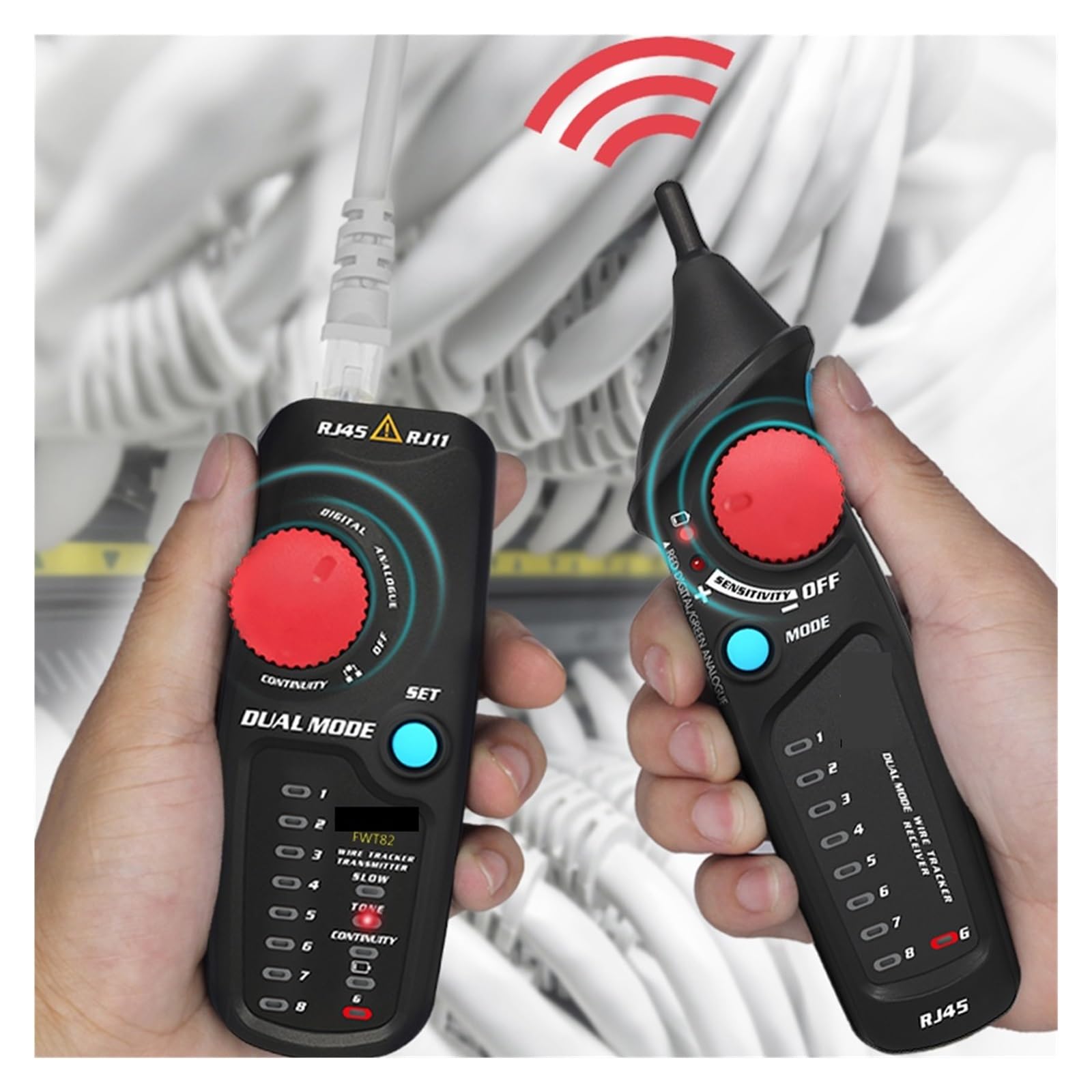 Probador de cables de red, Probador De Cable Red, Analizador Rastreo, Detector LAN Ethernet RJ45 RJ11 Modo Dual, Búsqueda Línea