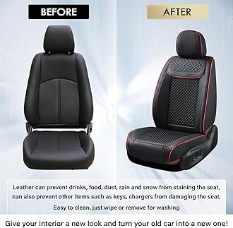 Coverado Car Seat Covers Full Set, 2 in 1 Waterproof Seat Covers for Cars, Leather Car Seat Cover Protector Automotive Seat Covers Universal Fit for Most Cars SUVs and Trucks Car Accessories(Beige)