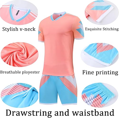 Miniatura 5 de Camiseta de fútbol personalizada para hombres y mujeres, uniformes de fútbol personalizados para niñosadultos con nombre y logotipo del equipo