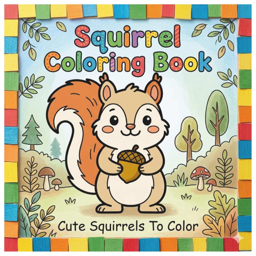 Squirrel Coloring Book: Coloring Book For Kids | Cute Animal Coloring Book | Chipmunk Coloring Book | Squirrels For Kids | Kid Coloring Book | Coloring Pages For Children Ages 3-6