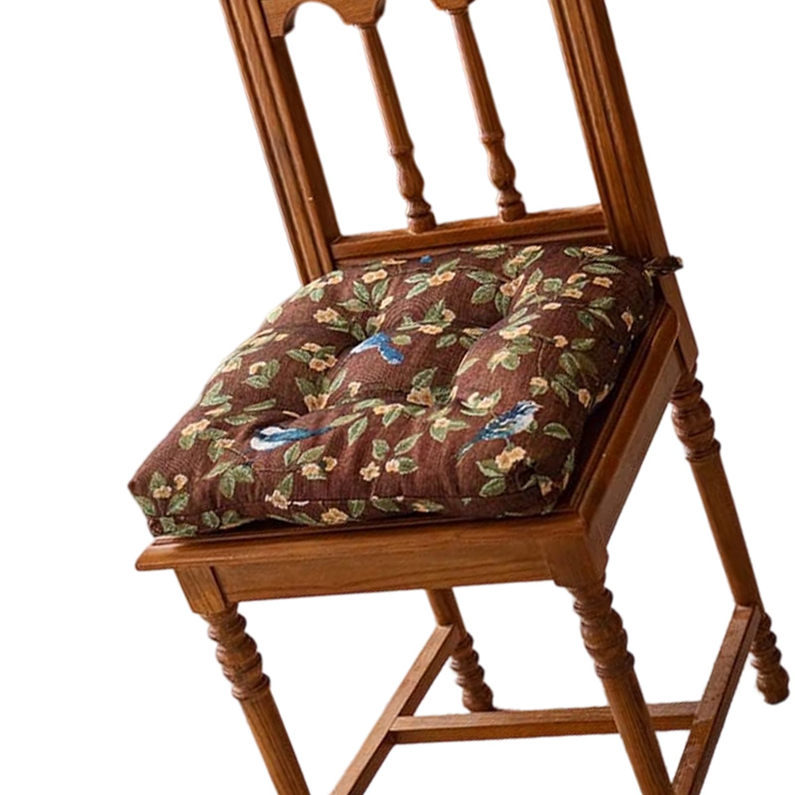 Piceioep Practical Chair Pad with Florals Embroidery Reinforced Edges and Comfortable Pad for Daily Use in Multiple Space Slip Proof Seat