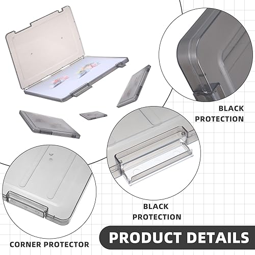 Miniatura 3 de Fulmoon Caja de almacenamiento de 8 piezas A4 para proyectos, archivador de plástico, portátil, para proyectos de 8.5 x 11 pulgadas, papel de carta,