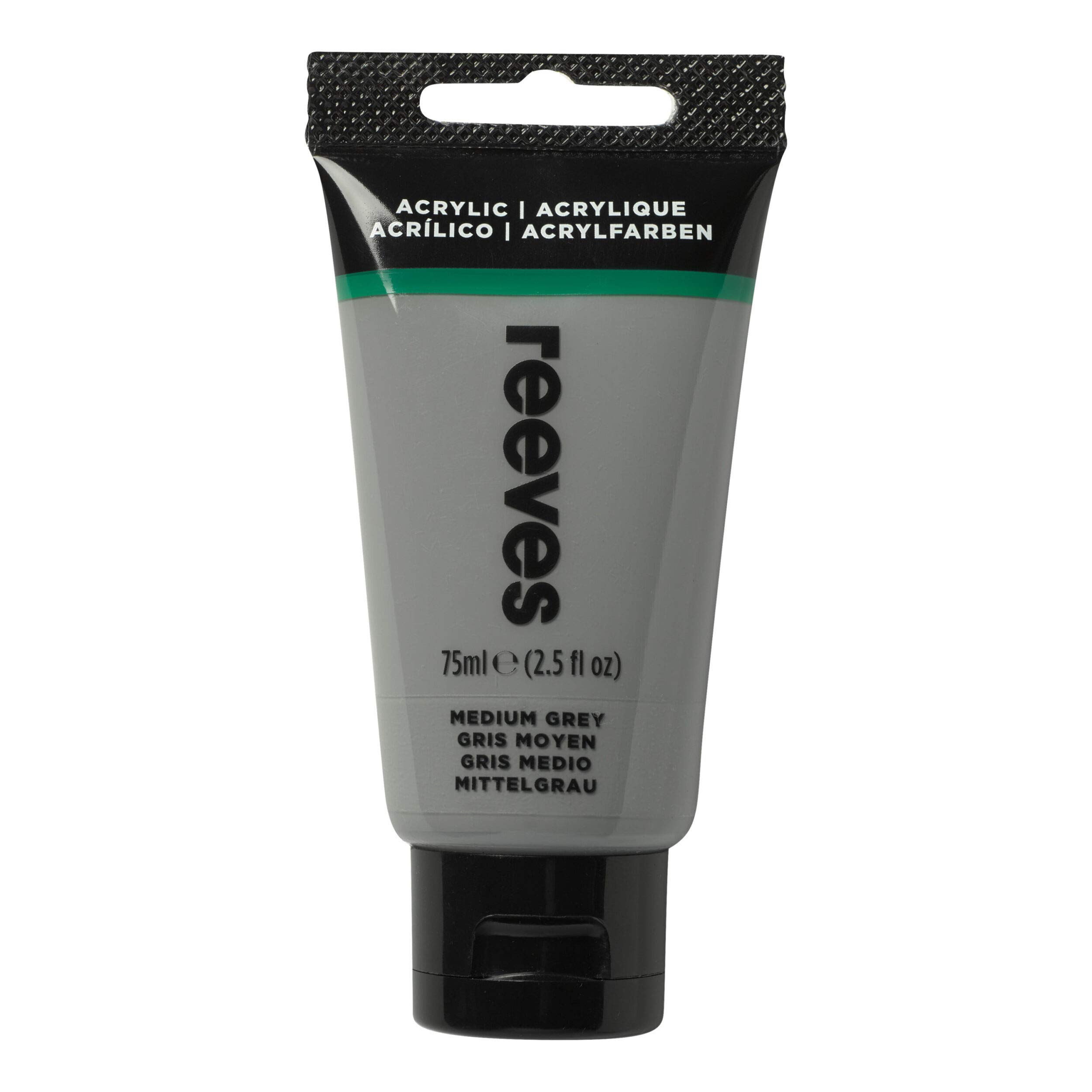 Reeves Acrylic Paint - 75ml, Medium Grey โ image 1
