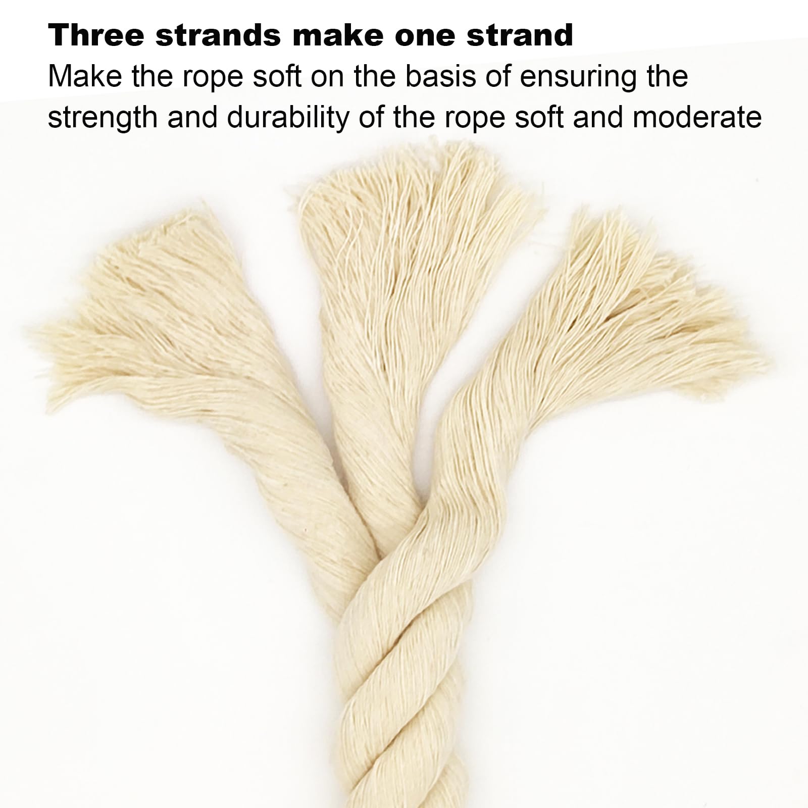 Cotton Rope, Black Cotton Cord, 3 Strand Twisted Macrame Cord (Beige, 10mm x 32 Feet) — Amazon image 3