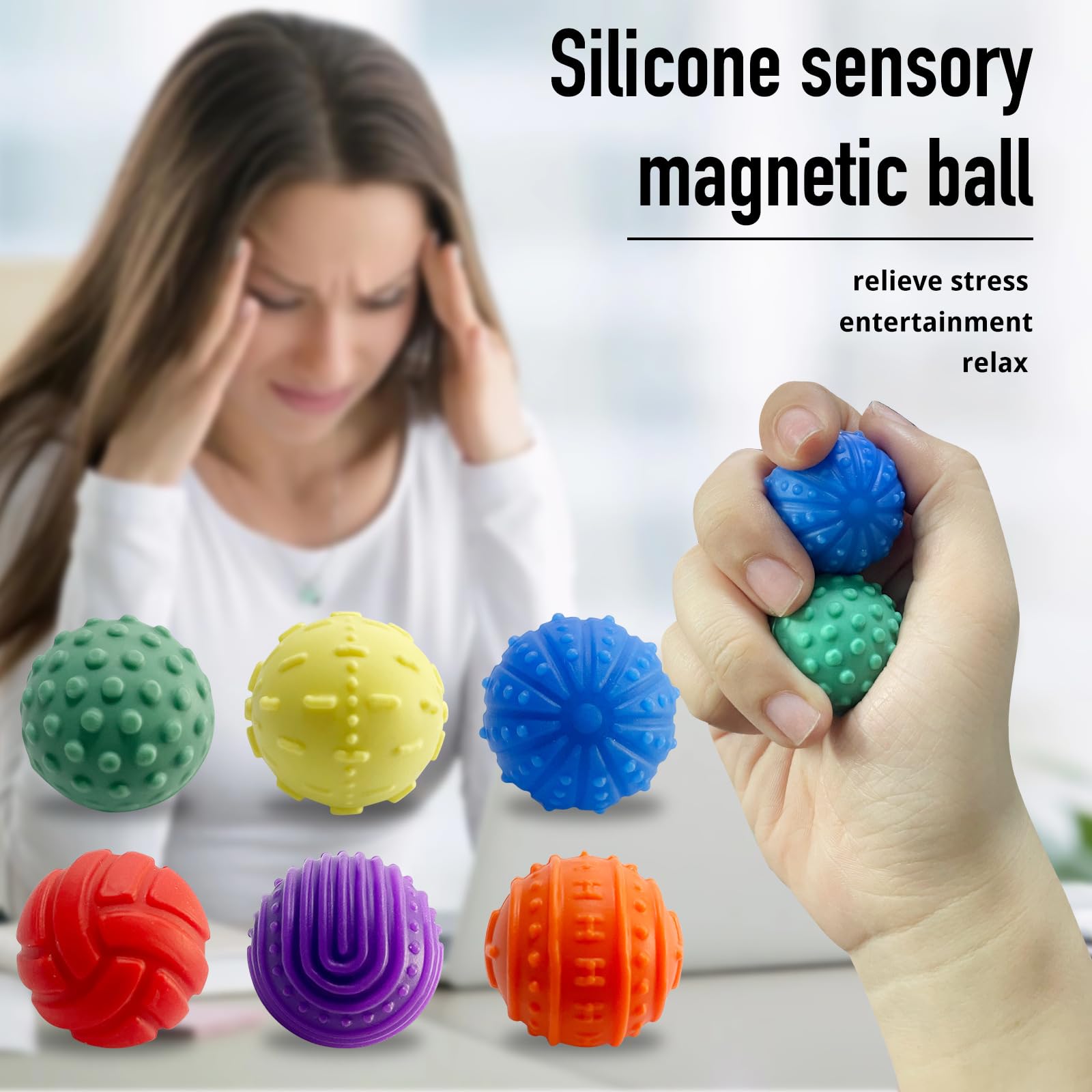 Fidget Toys, Sensory Stones - 6 stuks anti-stress speelgoed, rustgevend Fidget Toys, Sensory Stones - 6 stuks anti-stress speelgoed, rustgevend
