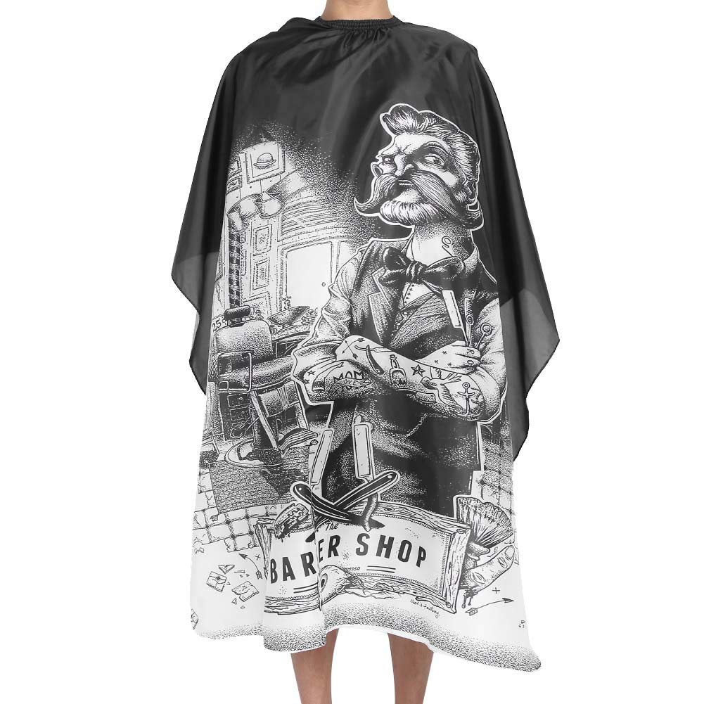 YUYTE Capa de Peluquería, Capa de Peluquería Barberos, Peluquería Delantal Impermeable Salón de Corte Corte de Pelo Capa Vestido Antiestático Abrigo de Peluquero 150 * 135 cm