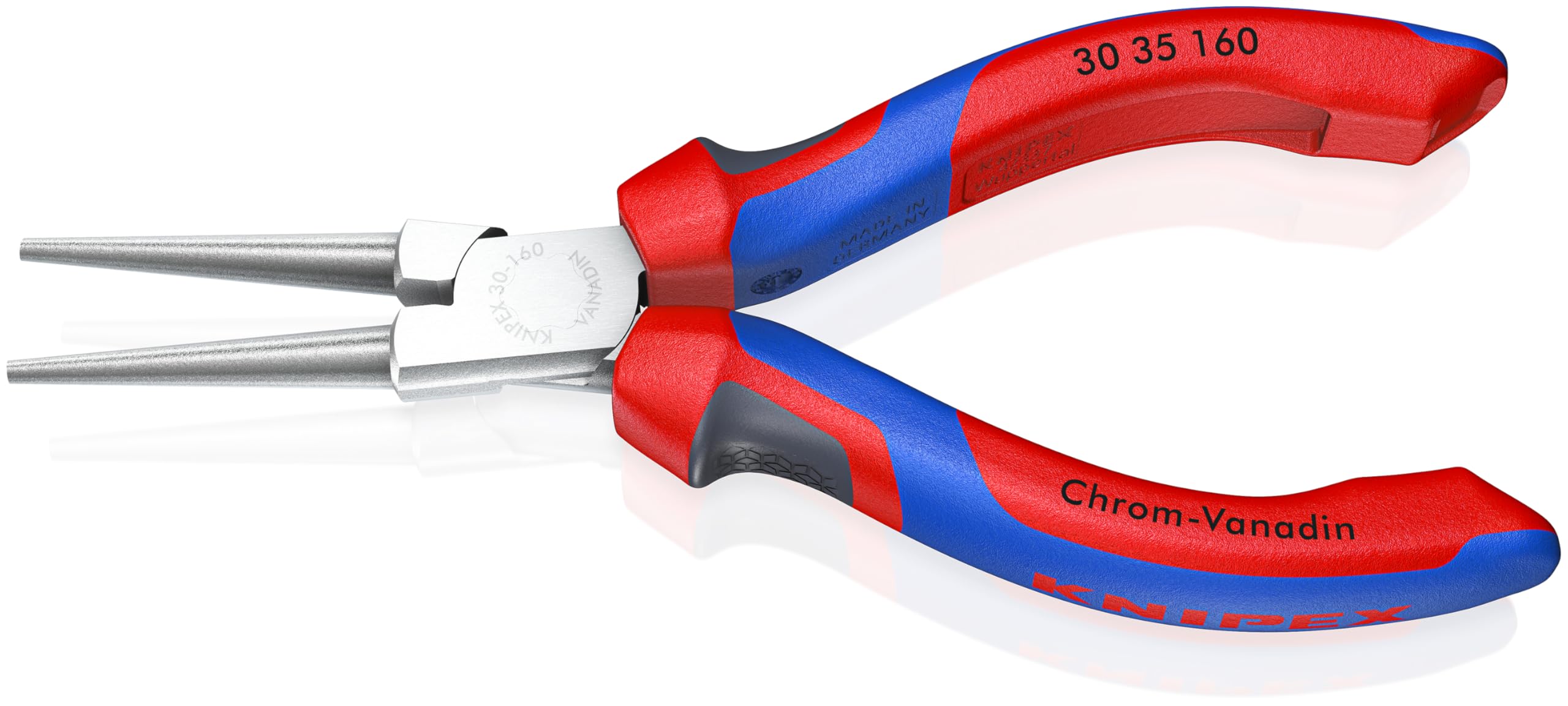 Knipex 3035160, 6 1/4-inch largo alicates de punta redonda con mango ergonómico