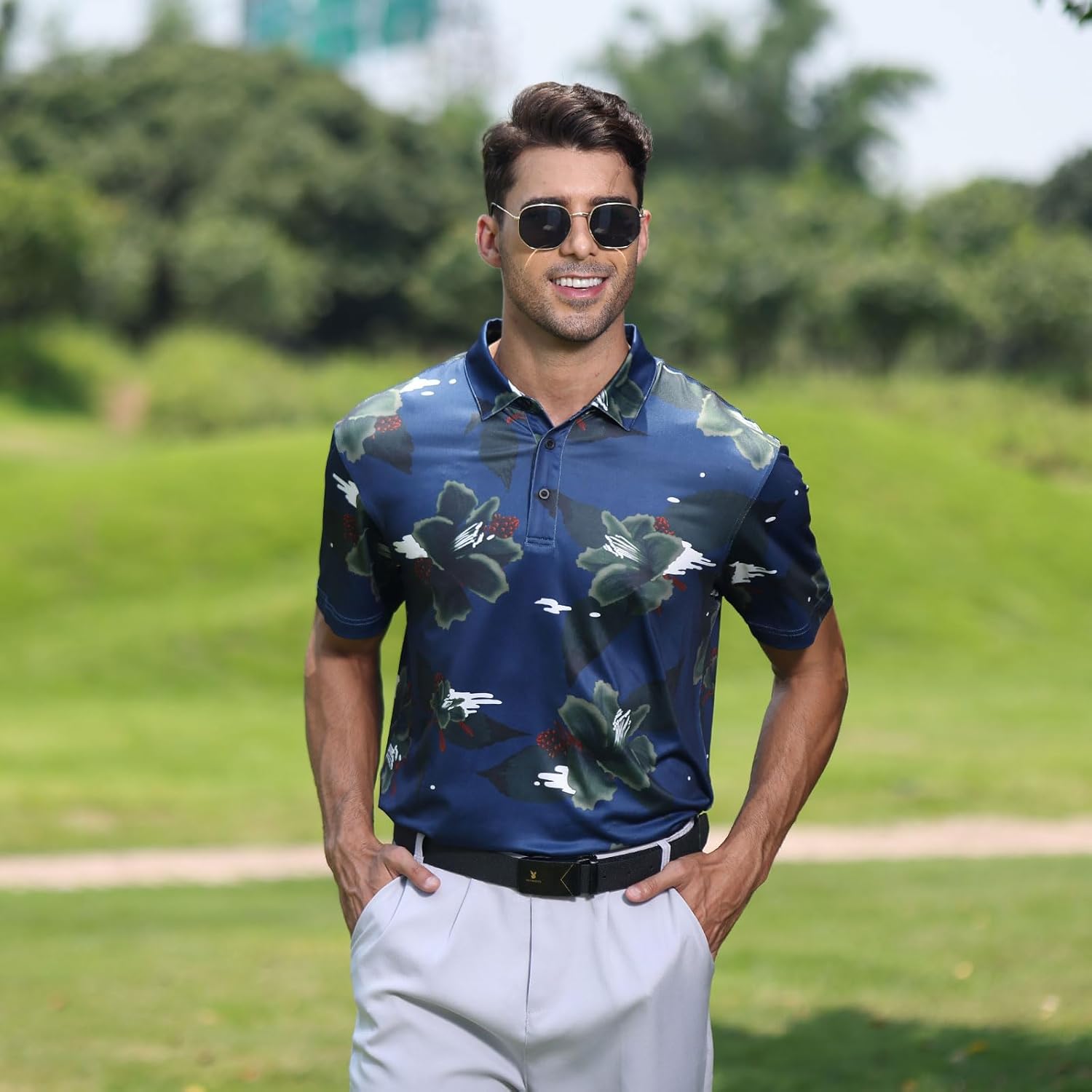 TIHEEN Mens Polo Shirts Short Sleeve,Lightweight Cool Moisture Wicking Performance Golf Polo Shirts for Men