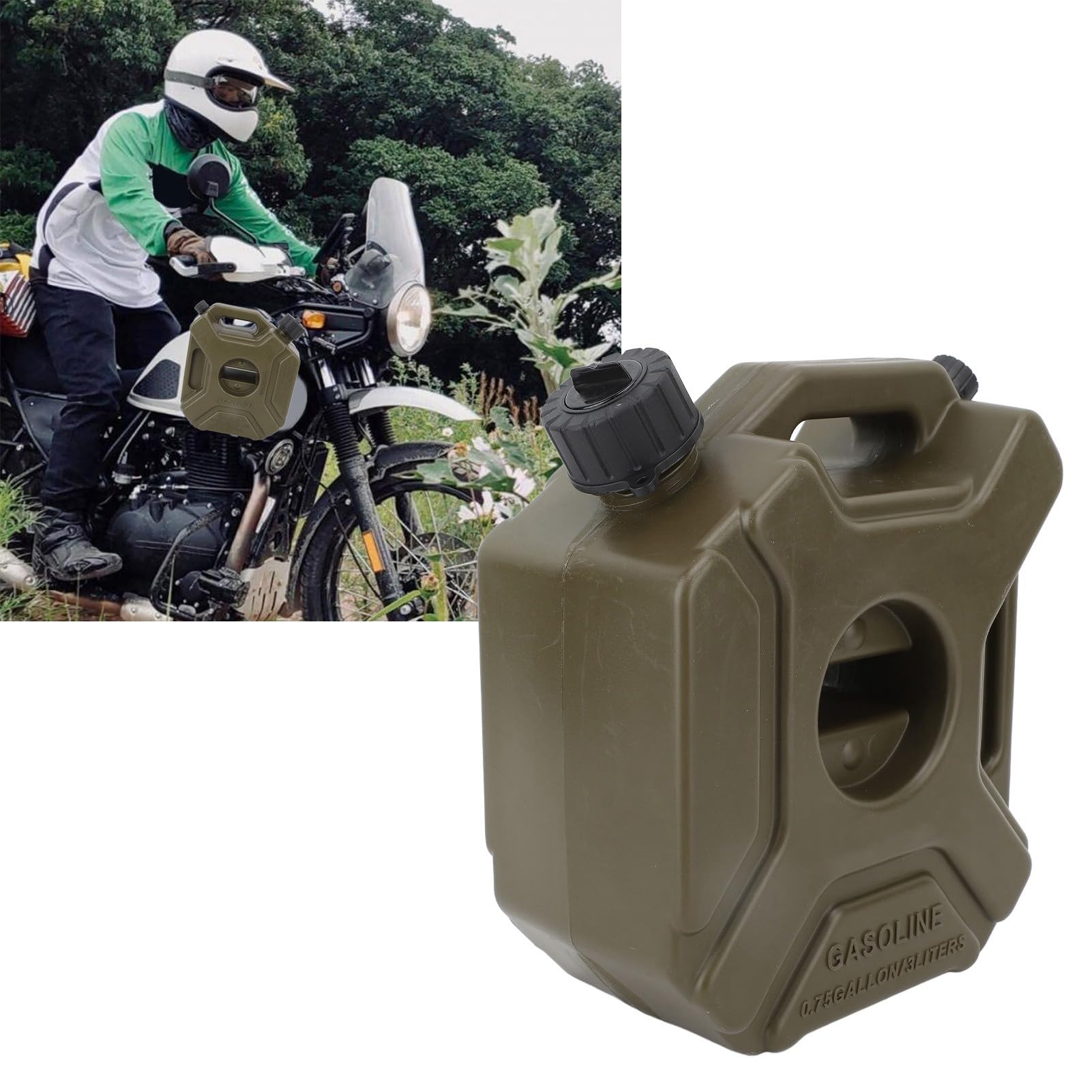 Recipiente De Gasolina 3L Galon Gasolina Portatil Bidon De Emergencia Para Coche Moto UTV Vehiculo Off Road Con Soport