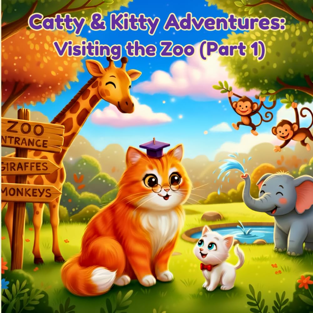 Catty & Kitty Adventures: Visiting the Zoo (Part 1): A Cozy Rhyming Zoo Book for Kids with Fun Animal Facts and Cute Early Learning Adventures