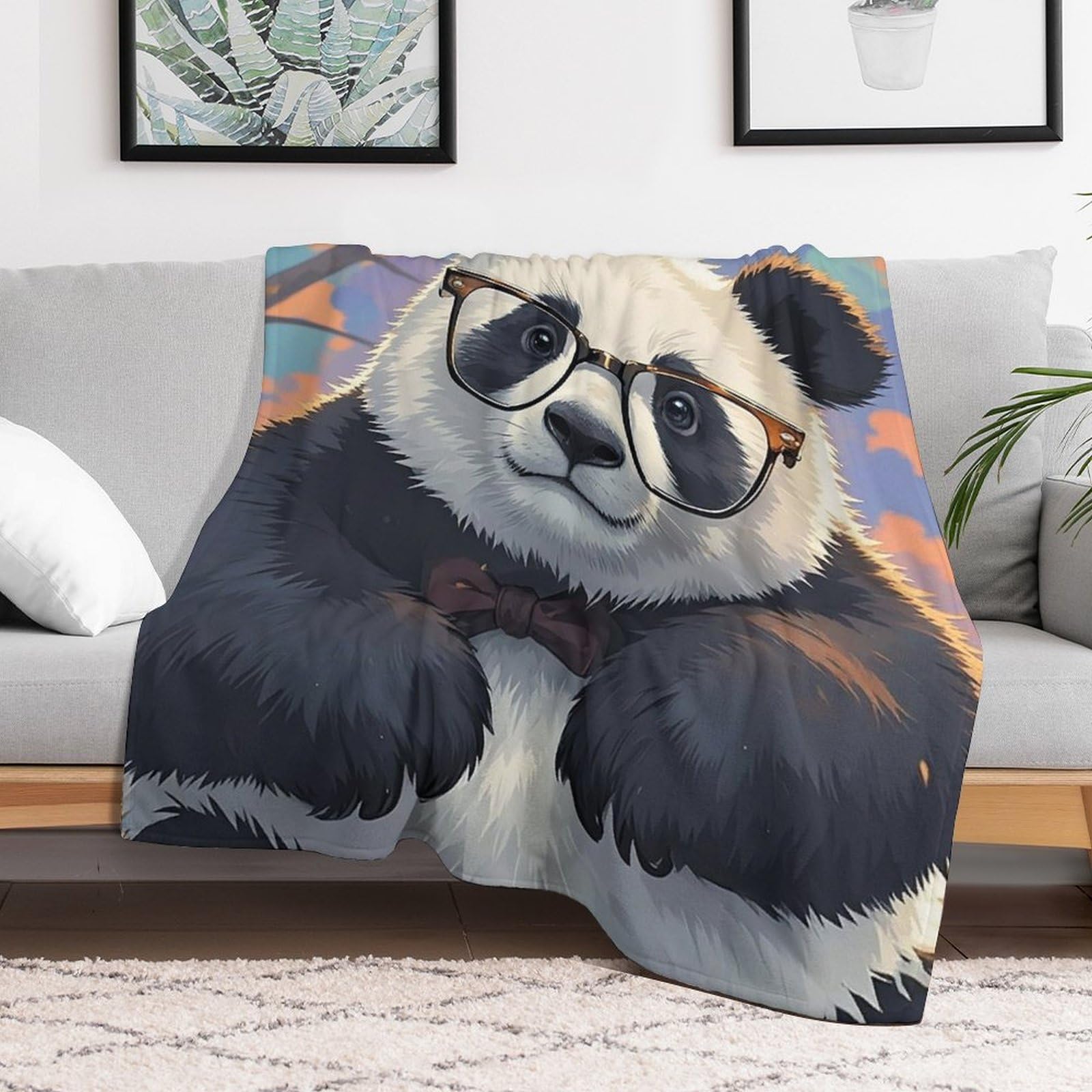 Couverture polaire cadeau personnalisé motif lunettes jeté de lit doux original pour adulte