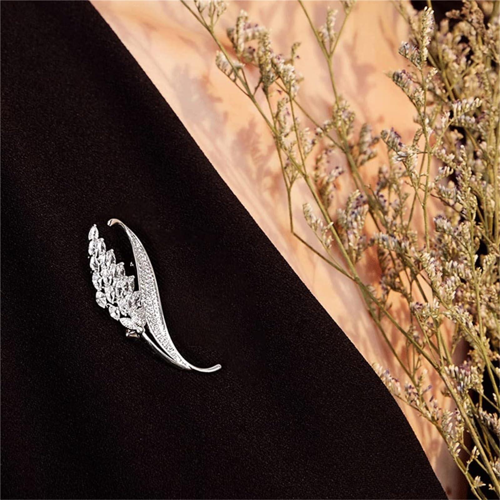Broche de plata refinada para mujer, pin antirreflejos personalizado con caja de accesorios, joyería pequeña a juego para amor, compromiso, fiesta y boda